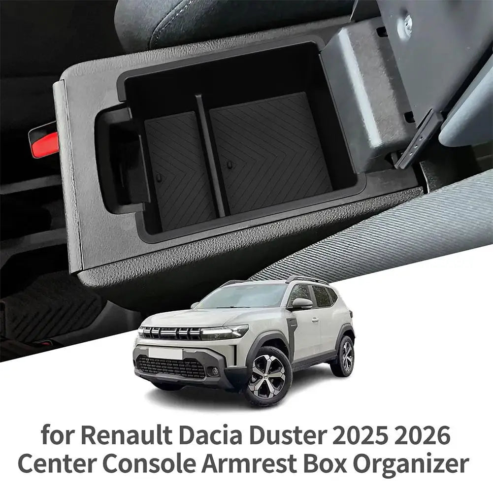 for Renault Dacia Duster 2025 2026 Car Storage Box Interior Accessories Center Console Armrest Storage Organizer Tidying Case