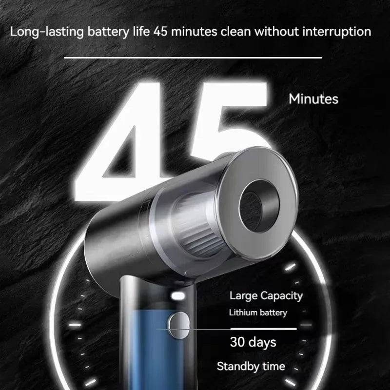 Compact Cordless Vacuum Cleaner 2000PA Powerful Suction for Car Interior