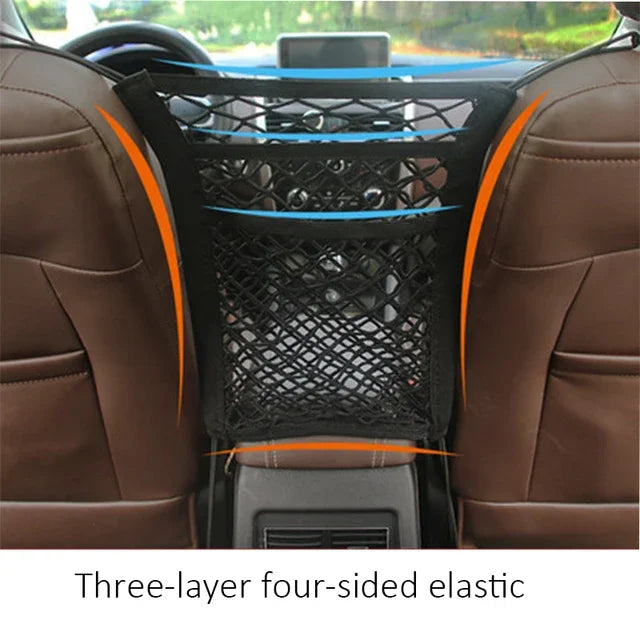 Car Interior Trunk Seat Back Elastic Storage Net Back Seat Safety Protector Mesh Net Car Storage Bag Auto Interior Accessories