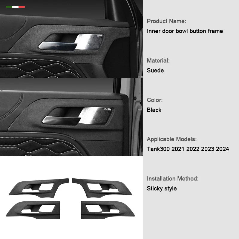 For Great Wall TANK 300 2021-2024 Interior Suede Accessories, Car Center Console AC Gear Shift Panel Air Outlet Trim Frame Cover