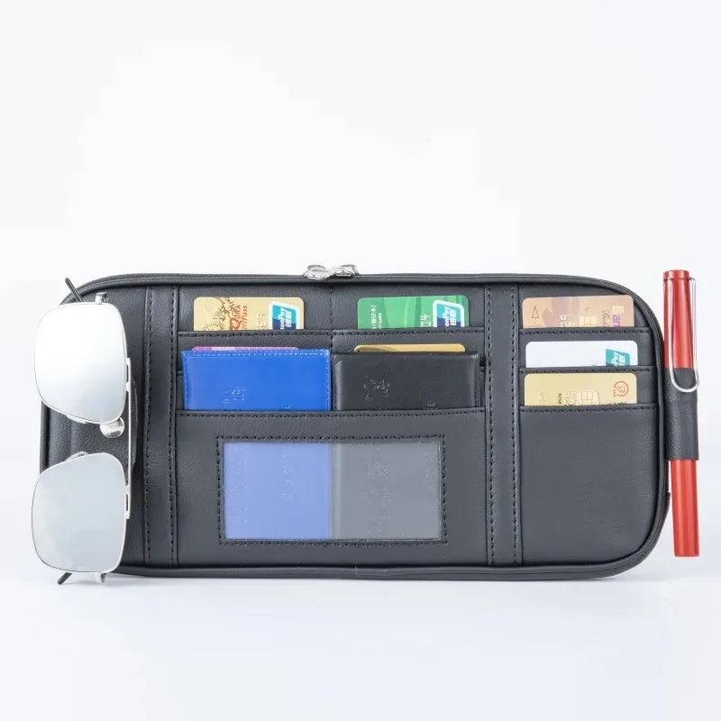 Car Visor Organizer Storage Box Sunglasses Clip Stowing Tidying Car Accessories Bag Bill Pen Card Holder CD DVD Organizer