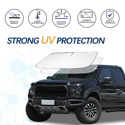 Car Windshield Sun Shade For Ford F-150 Raptor Sunshade Summer Visor Protector Foldable Blocks UV Rays Protection Accessorie