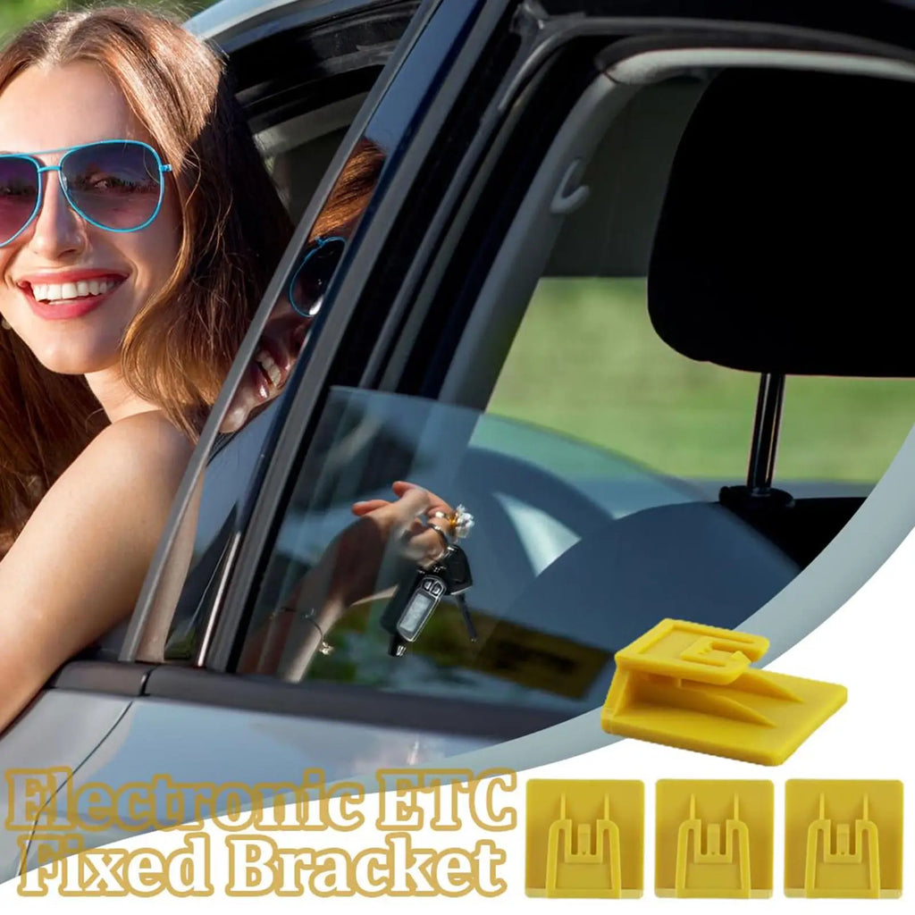 Car Electronic Toll Pass Support Adhesive Windshield Pass Clip Holder Vehicle ETC Accessories for Secure Toll Pass Placement