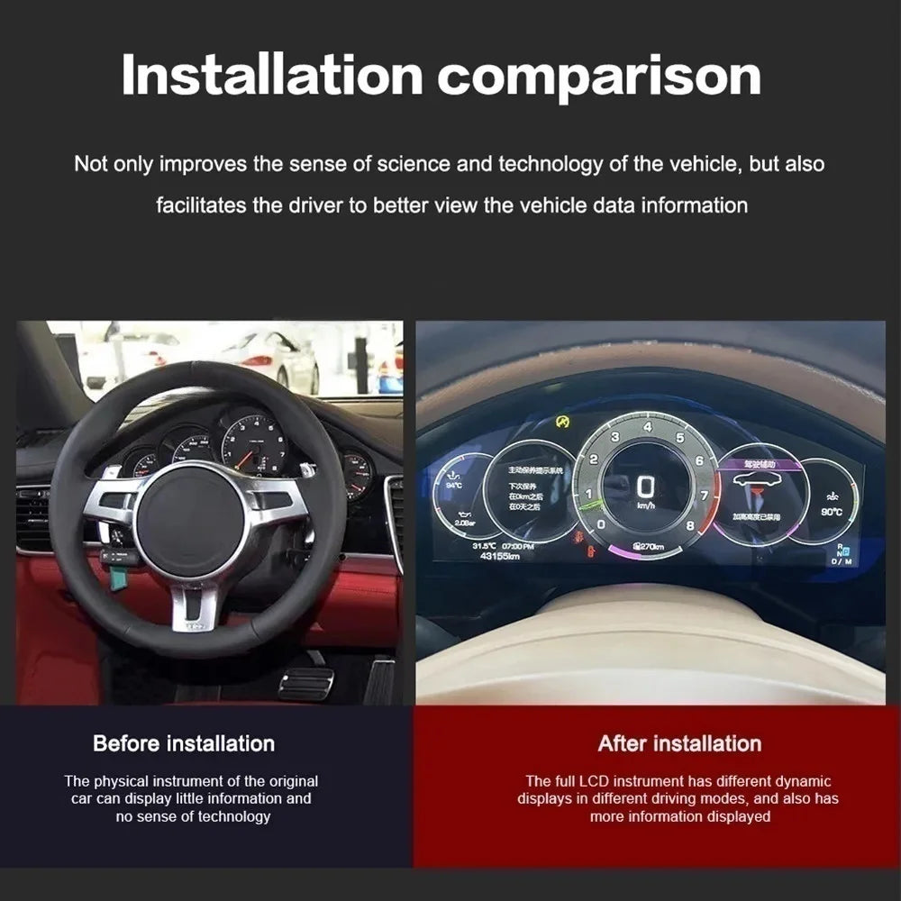 For Porsche Panamera 2010- 2017 Car LCD Car Dashboard Panel Virtual Cockpit Cluster Digital Car Multimedia Dashboard Speedometer