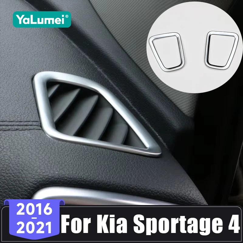 For Kia Sportage 4 QL 2016 2017 2018 2019 2020 2021 ABS Car Dashboard Front Small Air Outlet Decoration Cover Trim Accessories