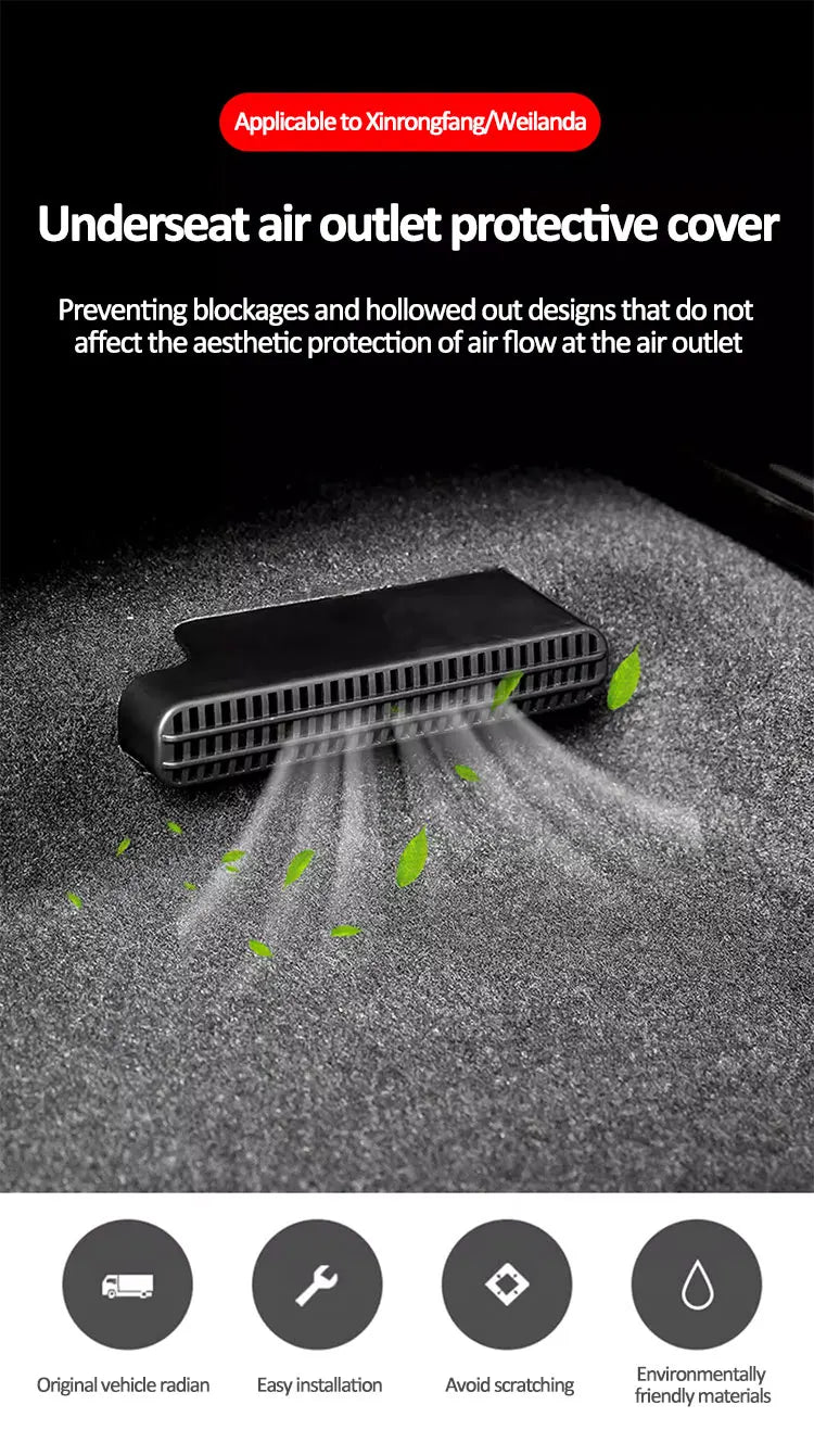 Para Haval H9 Accesorios 2015-2023 2016 2017 2018 2019 Cubiertas de ventilación de coche Protector debajo de los asientos Salida de conducto Accesorios de coche ABS