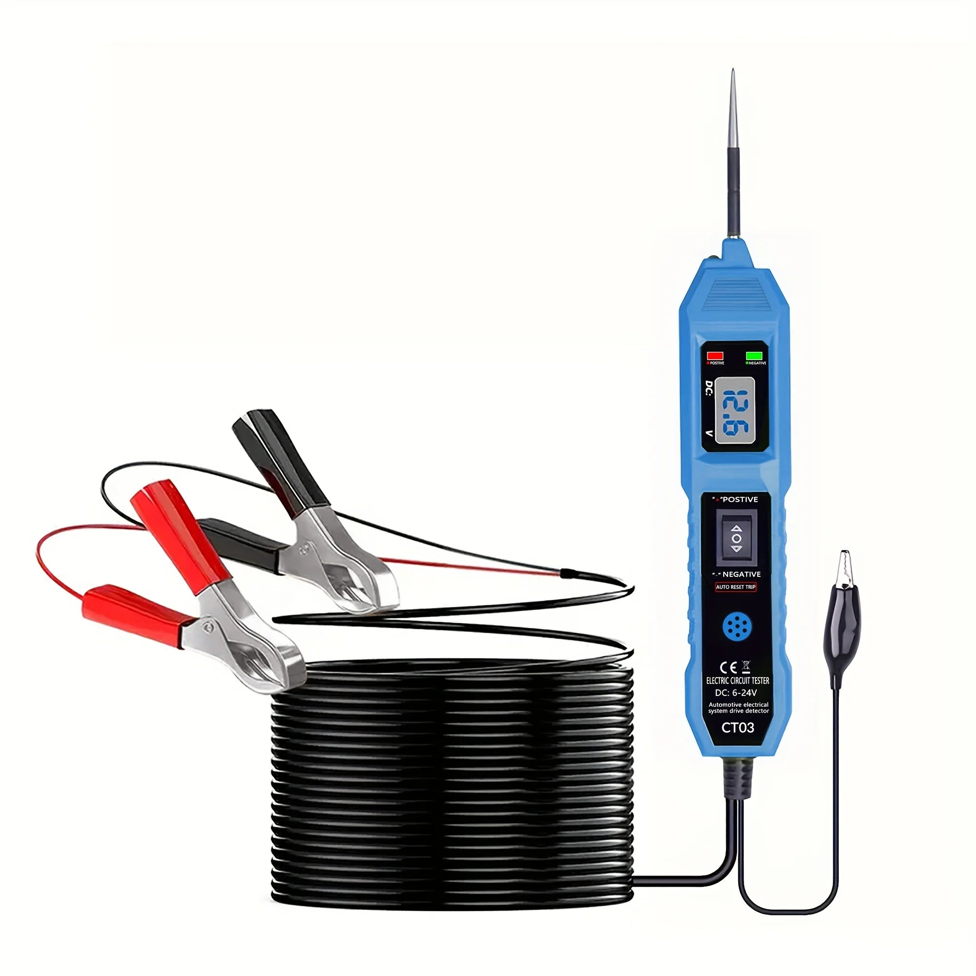 2025 Vehicle Circuit Tester with Led Voltage Display, Multi-Function Drive Detector, Insulation Material, Electrical System Diagnostic Tool, Digital Compatible with 3.5-36V Dc Vehicle, Suitable for Mechanic DIY Enthusiasts, S