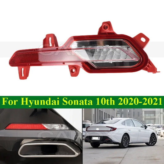 CAPQX Rear Fog Light Rear Bumper Brake Light Lamp For Hyundai Sonata 10th 2020-2021 Reflector Reversing Light Warning Lamp
