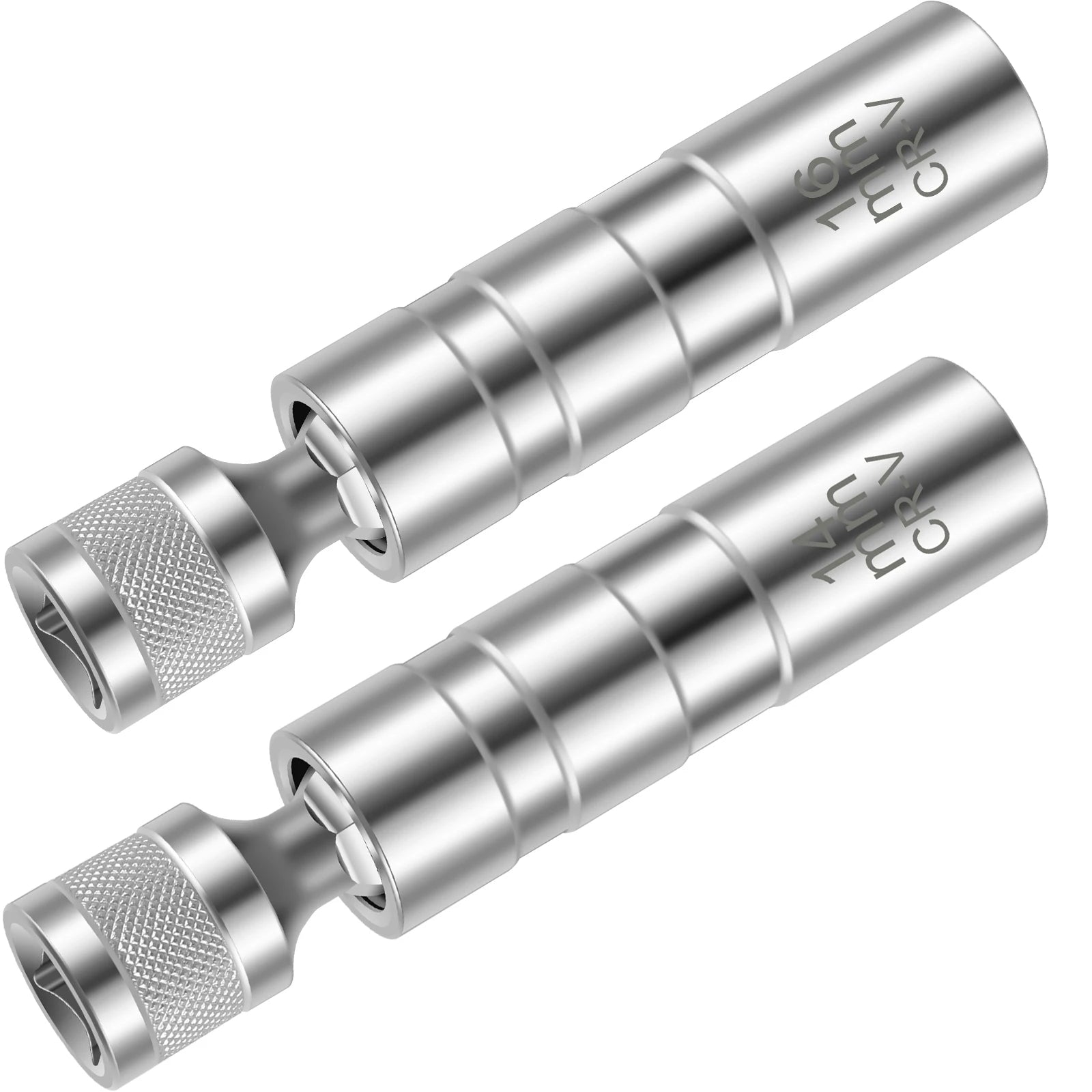 2 llaves de vaso para bujías de 14 mm y 16 mm, giratorias 360°, herramienta de extracción, herramientas de instalación magnéticas.