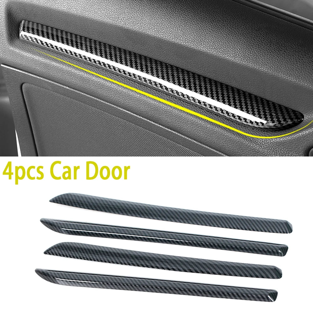 For Audi A3 S3 RS3 2014-2018 For LHD Car Center Console Door Panel Carbon Fiber Trim ABS Interior Cover Trims Accessories