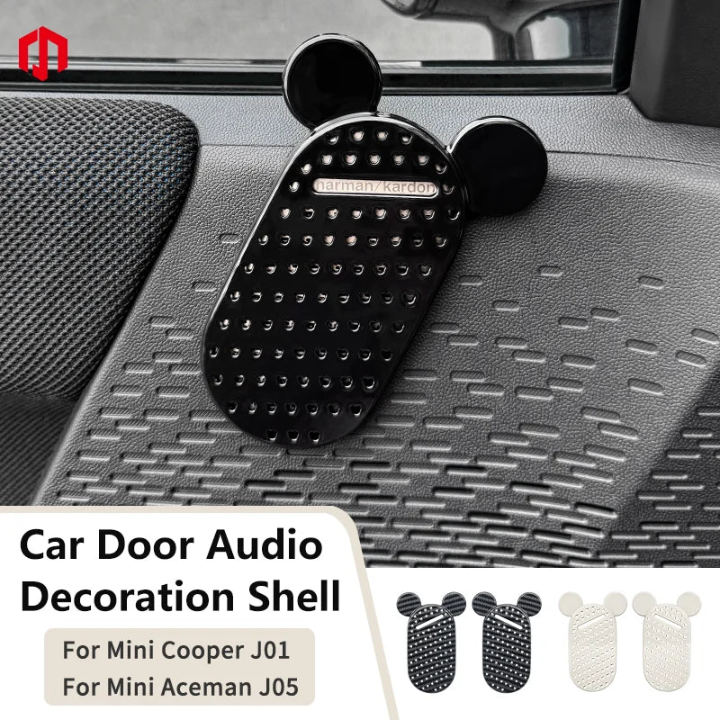 Car Door Audio Decoration Shell For Mini Cooper E/SE J01 EV Aceman J05 2024 2025 ABS Door Speaker Cover Car Interior Accessories