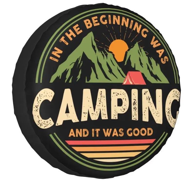 Funny Adventure Camper Travel Tire Cover for Car Wheel Protector Covers Universal for Trailer SUV Truck Camper Travel Trailer