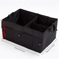 Black Car Trunk Organizer Foldable - Large Capacity Multi-compartments Space-saving Camping Use