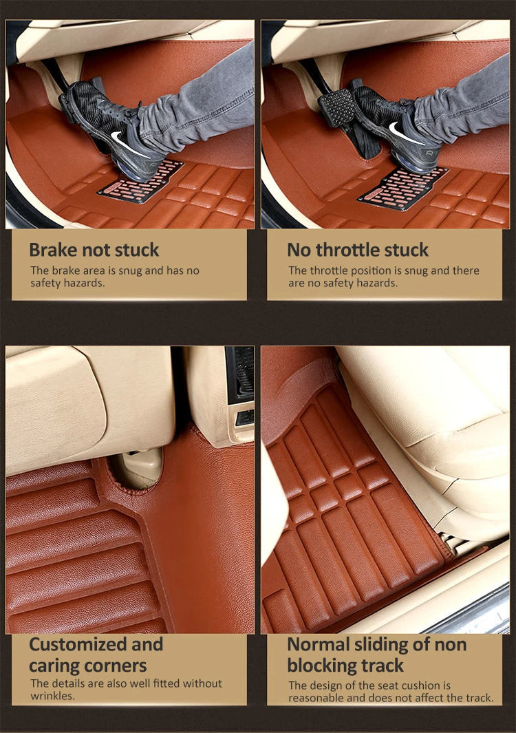 LHD Car Floor Mats for MG ZS MGZS ZS11 EV ZST 2018~2024 Auto Leather Foot Inner Liner Carpet Pads Custom Rug Car Accessories Mat