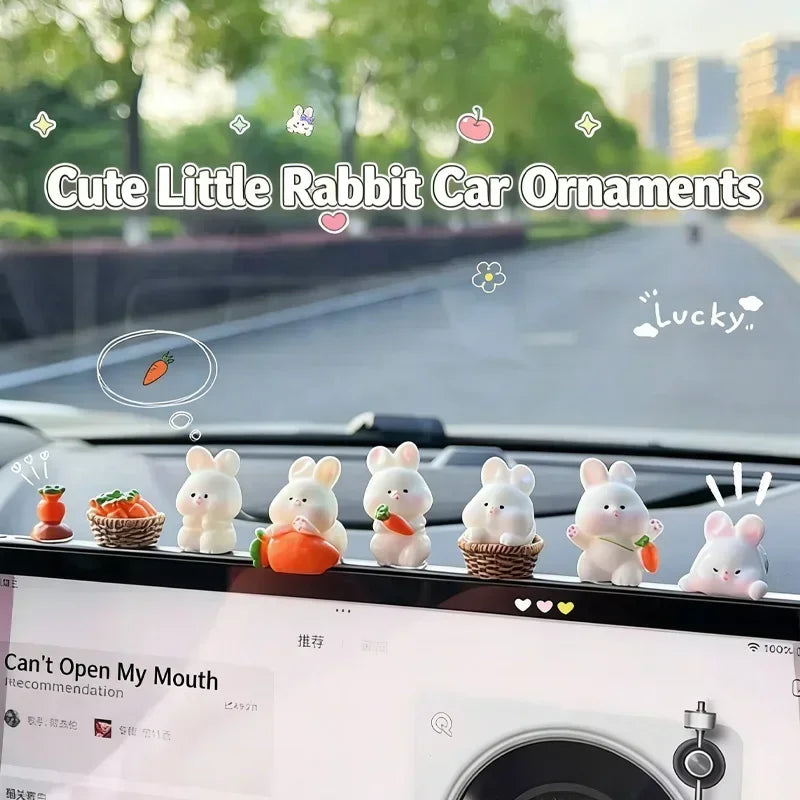 Car Interior Accessories, Car Accessories, Creative Internet Celebrity, Cute Cartoon Rabbit, Center Console Screen Decoration
