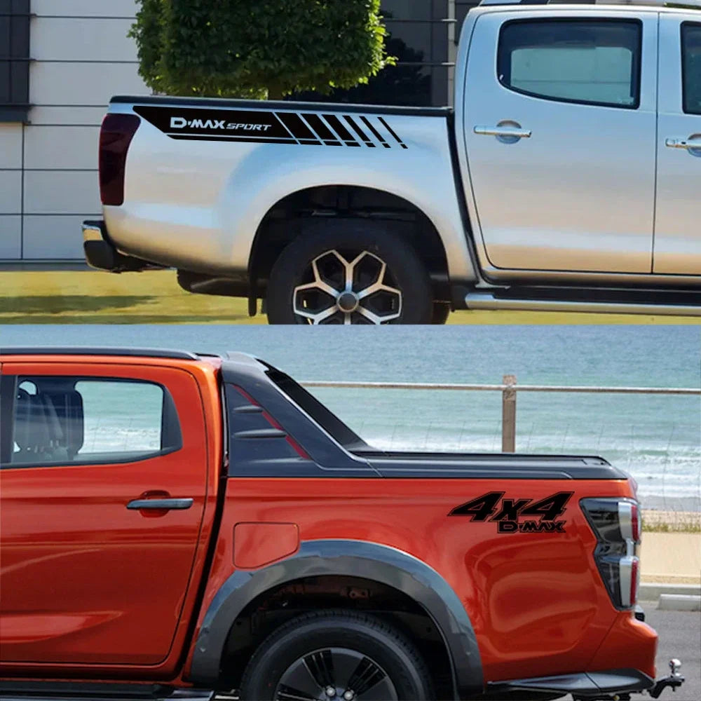 Pickup Body Side Stickers For Isuzu Dmax D Max Truck Hood Car Tailgate Decor Decals Trunk Vinyl Covers Auto Tuning Accessories