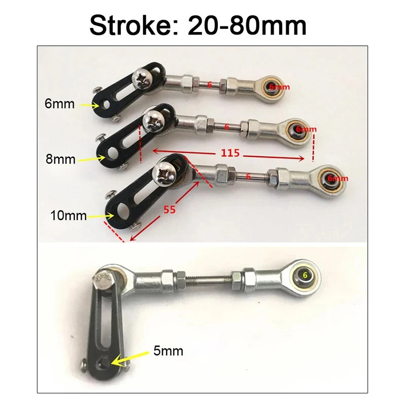Reciprocating Motor Arm Shaft Telescopic Motor Rocker Arm Shaft 5-16mm Adjustable Stroke DIY Rocker Lever Crankshaft Accessories