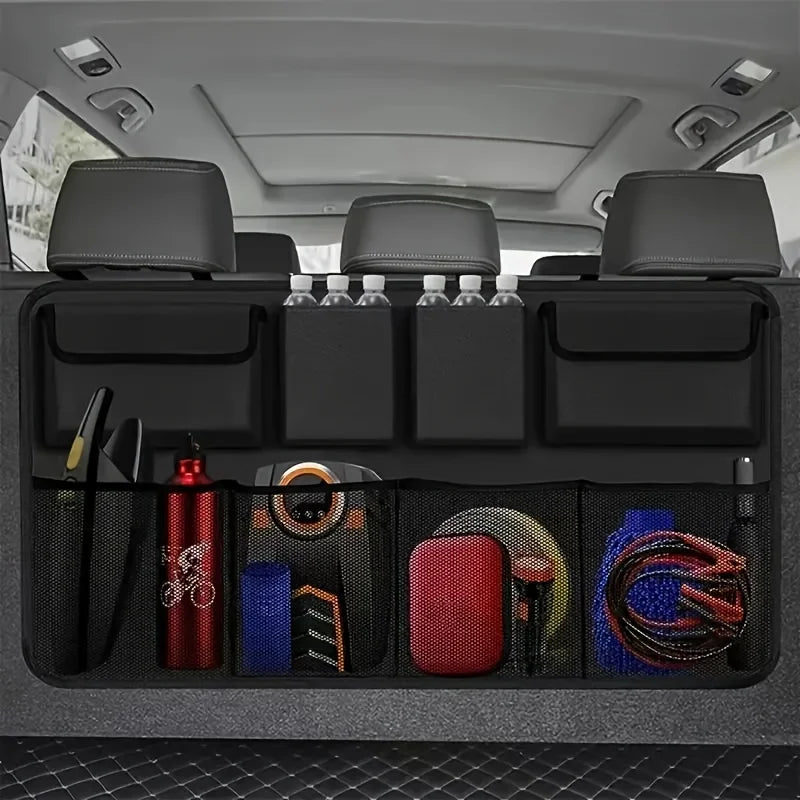 Car Trunk Organizer With 8 Pockets, Rear Seat Suspension Storage Solution, Ideal For SUVs And Trucks, Space Saving Expert