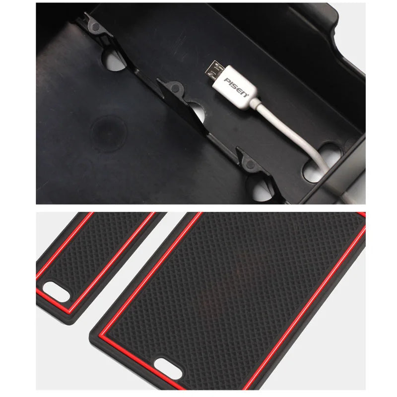 Car Organizer Boxs For Renault Koleos 2 Accessories 2020 QM6 2017~2019 2018 Central Armrest Storage Phone Frame Car Accessories