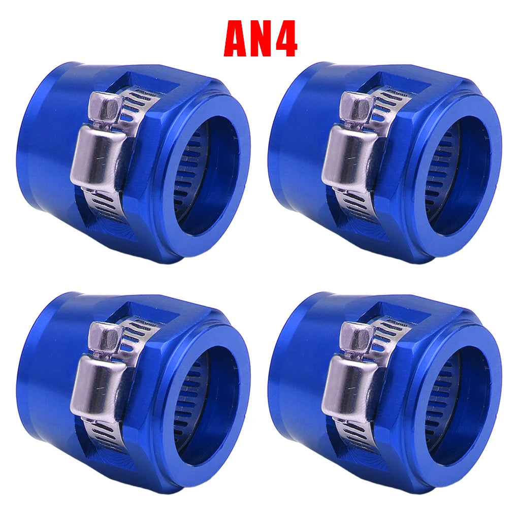 4pc AN4 AN6 AN8 AN10 AN12 Car Hose Finisher Clamp Radiator Modified Fuel Pipe Clip Buckle Universal Hose Clamps Oil End Finisher