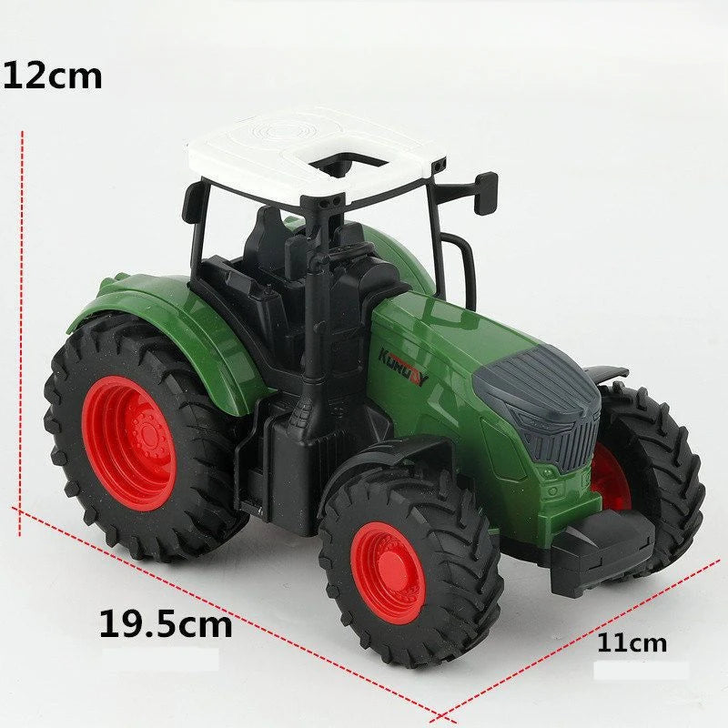 Tractor Toy Car Model Trailer and Accessories Simulation Children's Farmer Car