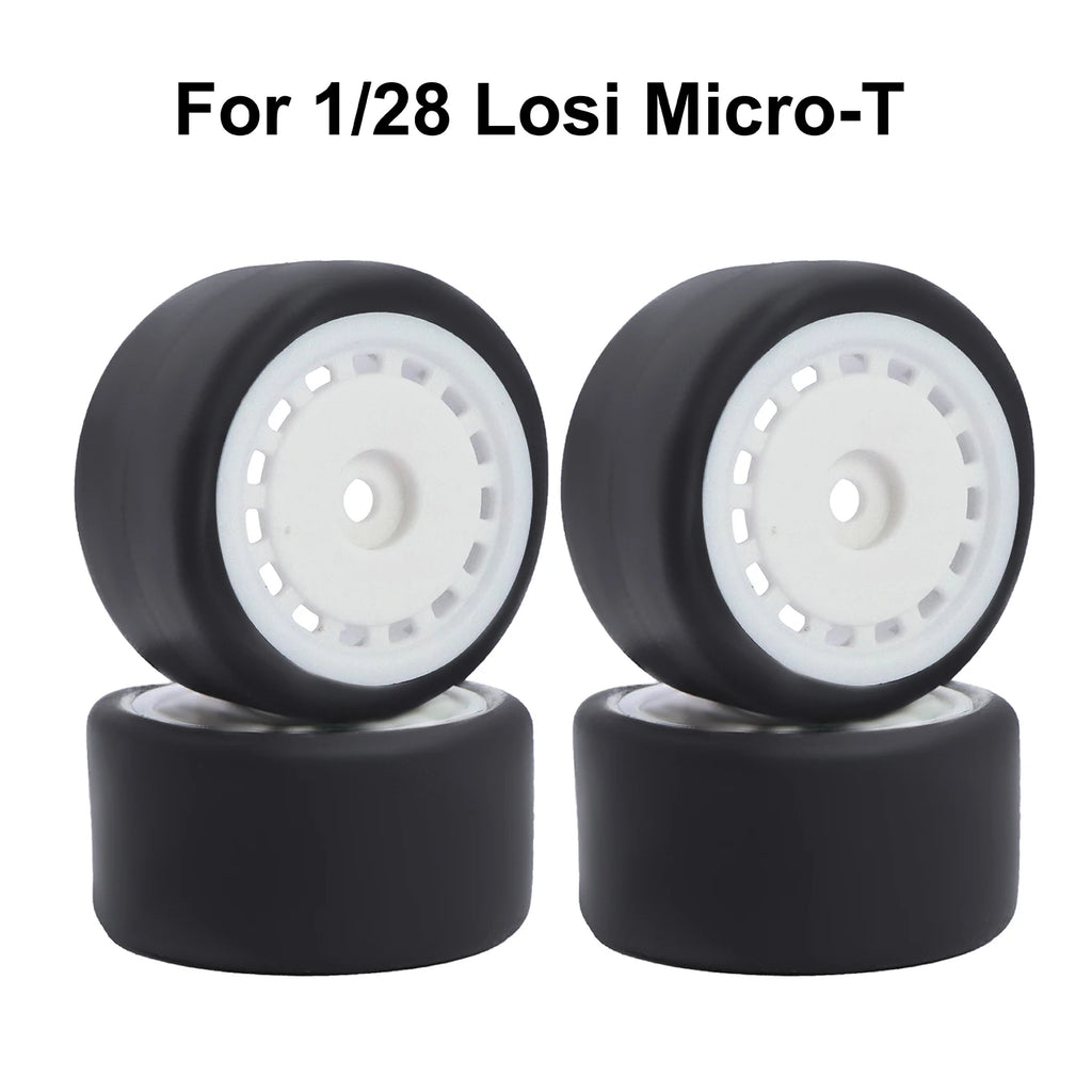 For 1/24 LOSI Micro-B On-Road Drift Racing Wheel Rims Hub with Tires Pre-mounted Pin For 1/28 Losi Micro-T WLtoys 244016