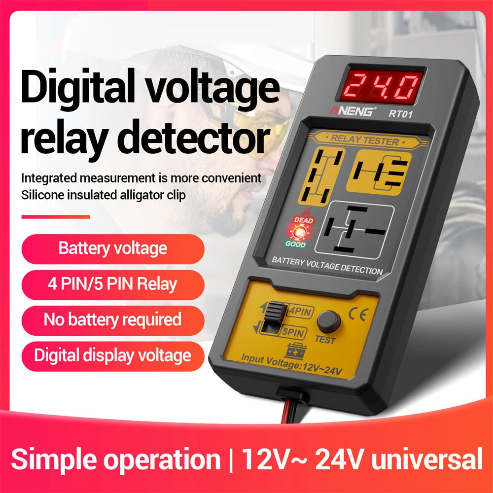 Automotive Voltage Tester 11-25v Car Relay Tester For Car Battery Check With Led Indicator Light & Relay Diagnostic Tool