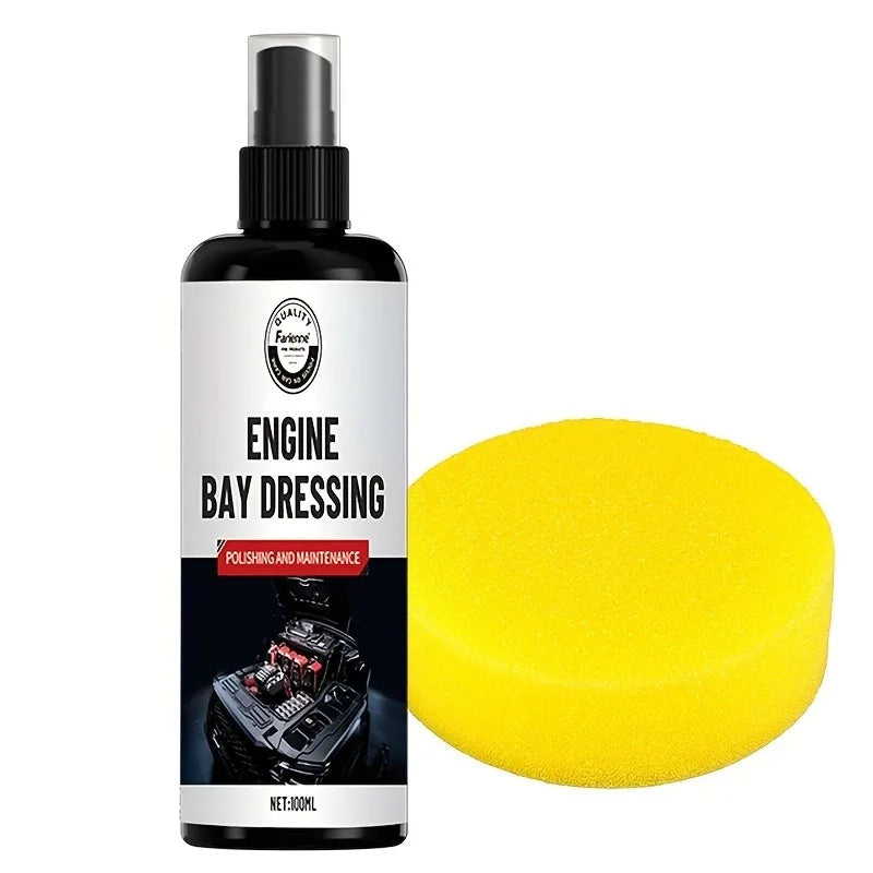 Kit de alta gama para el compartimento del motor (100 ml): Pintura protectora + Desengrasante pulidor para piezas de plástico de automóviles y camiones.