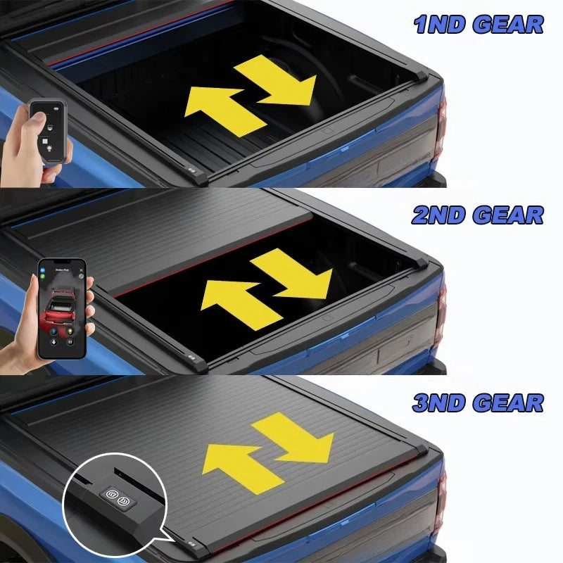 Electric Retractable Roll Cover Roller Shutter Lid Truck Bed Tonneau Cover for Pickup Trucks for Shark 6 2024-2025