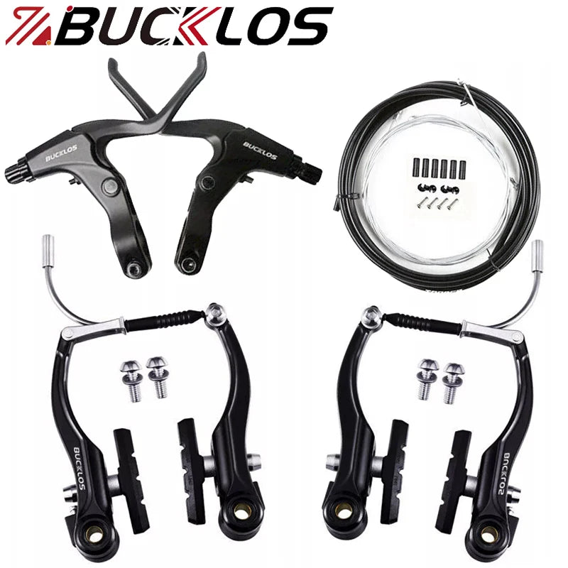 BUCKLOS Bicycle V Brakes Set Road Mountain Bike Rim Brakes Kit Bicycle V Brake Caliper/Cable/Lever Line Pulling Rim Brake