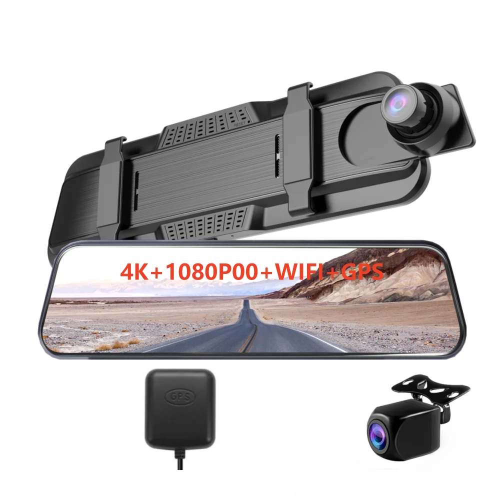 10Inch Dash Cam 4K Camera for Car Dashcam GPS WiFi 24h Parking Monitor Night Vision Dvr Front and Rear Video Registrator