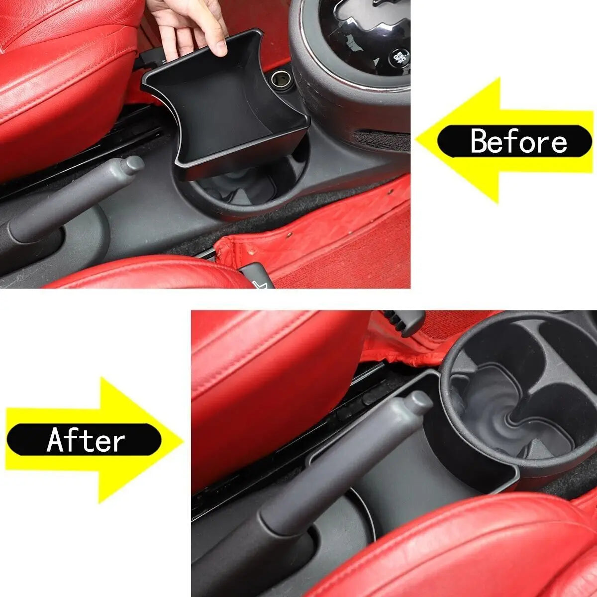 Brand New Car Interior Accessories ABS Handbrake Front Storage Box For Fiat 500 2011-2015 Black