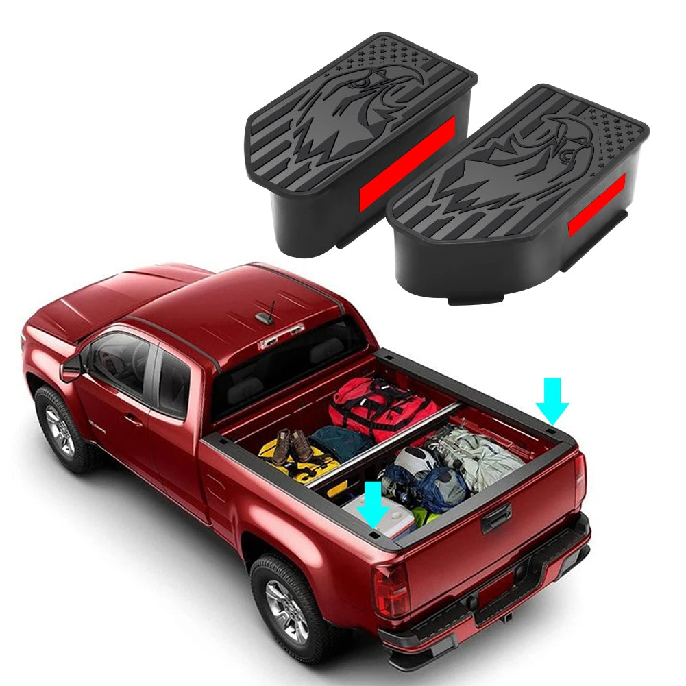 2PCS For Chevrolet 1500/GMC 1500 20-22 Silverado Sierra 2500 3500 HD Truck Bed Rail Stake Pocket Cover Caps Rail Hole Plugs