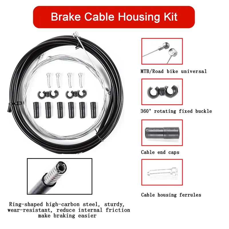 BUCKLOS Bicycle V Brakes Set Road Mountain Bike Rim Brakes Kit Bicycle V Brake Caliper/Cable/Lever Line Pulling Rim Brake