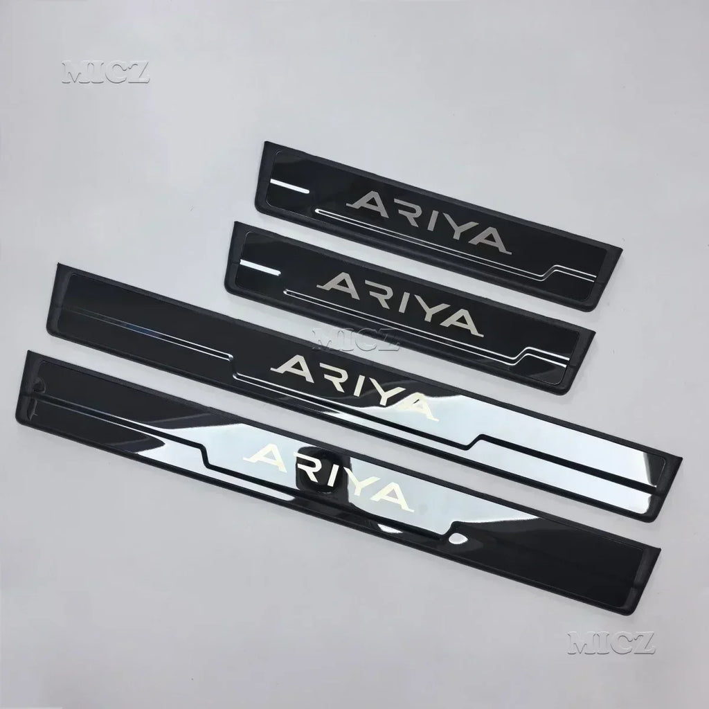 For Nissan ARIYA Accessory Stainless Chrome Car Door Sill Kick Plate Guard Pedal Protector Styling