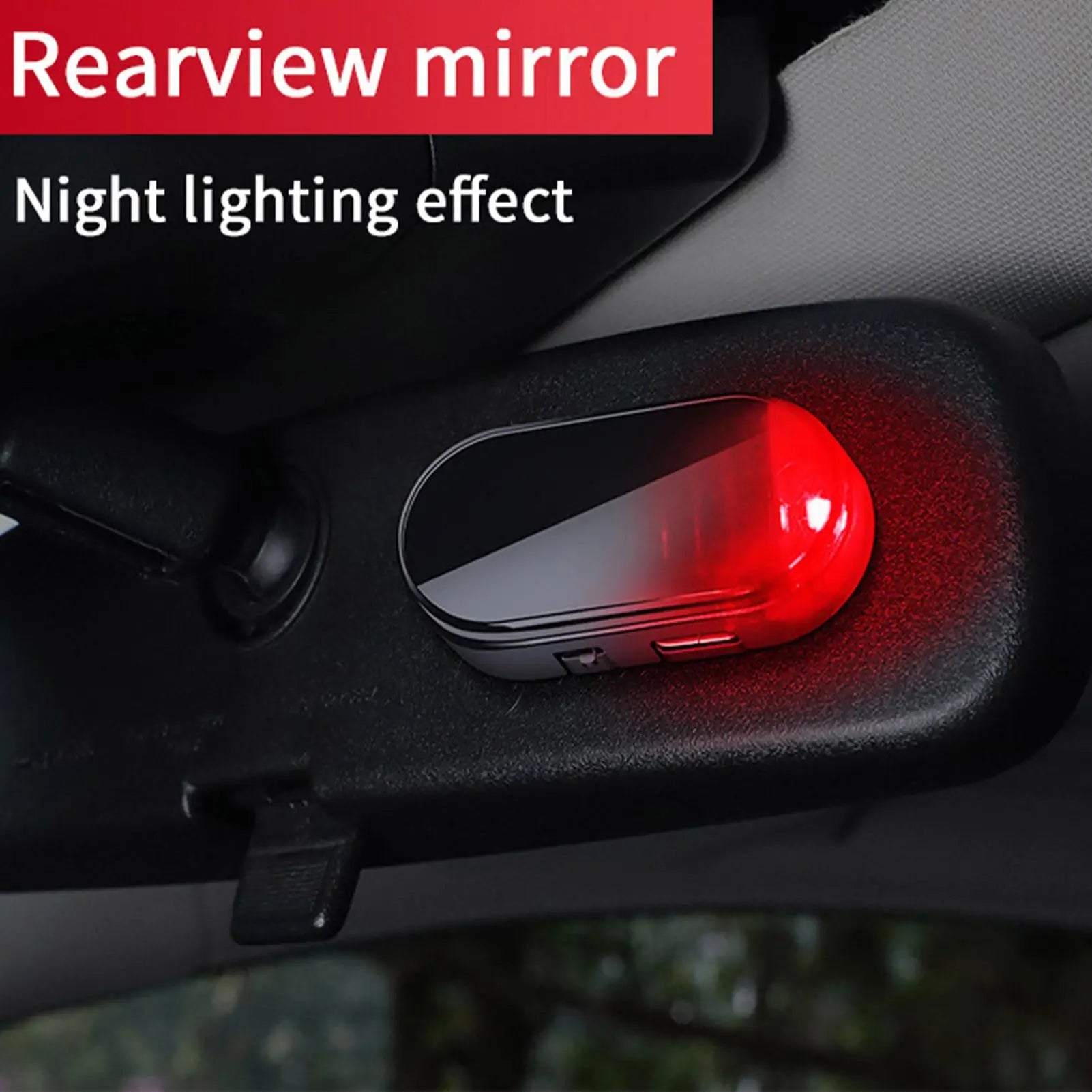 Car solar anti-theft light auto interior warning light LED Warning Lamp Simulated Alarm Anti-Theft LED Flashing Security Light
