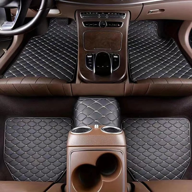 Universal Car Floor Mats Waterproof Wear-resistant 5Pcs Universal Quality Auto Foot Pad Protector Car Interior Accessories ﻿