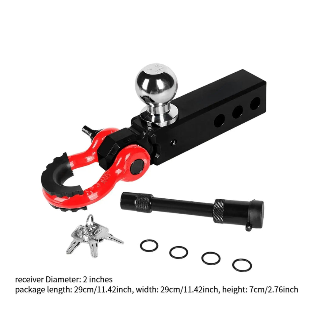 Enganche de remolque para receptor de 2 pulgadas, accesorio negro premium con grillete de remolque para vehículos recreativos y SUV, montaje sencillo, accesorios de remolque
