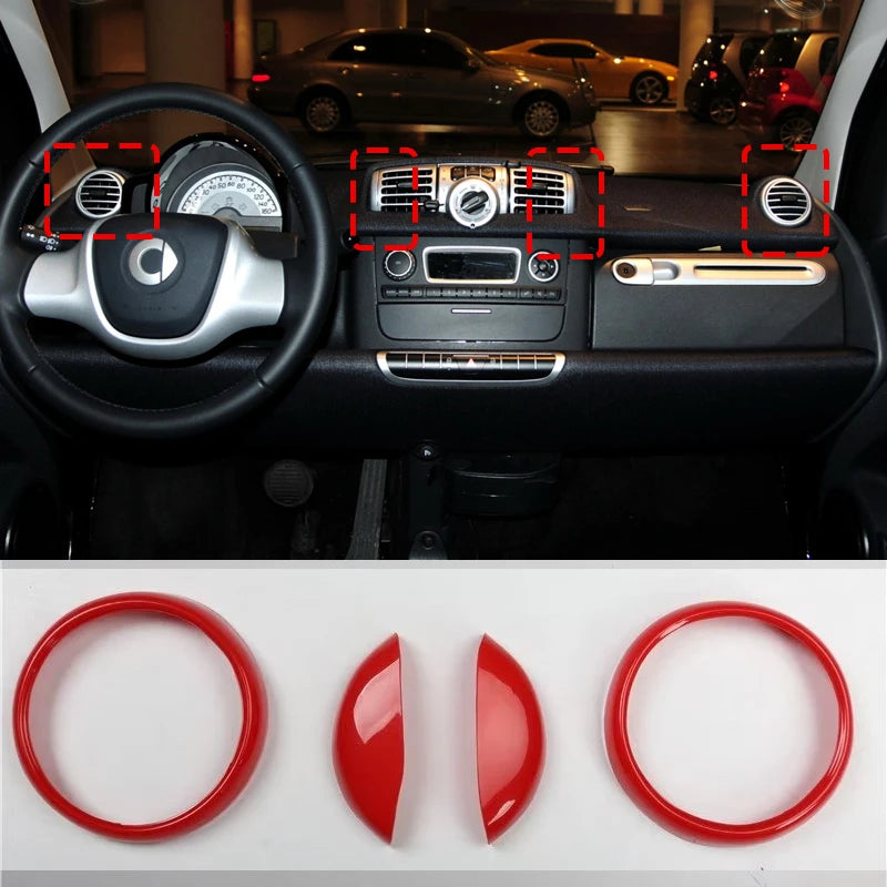 Car Interior Stickers For Smart Brabus 451 Fortwo Accessories Car Styling Steering Wheel Modification Protection Sticker