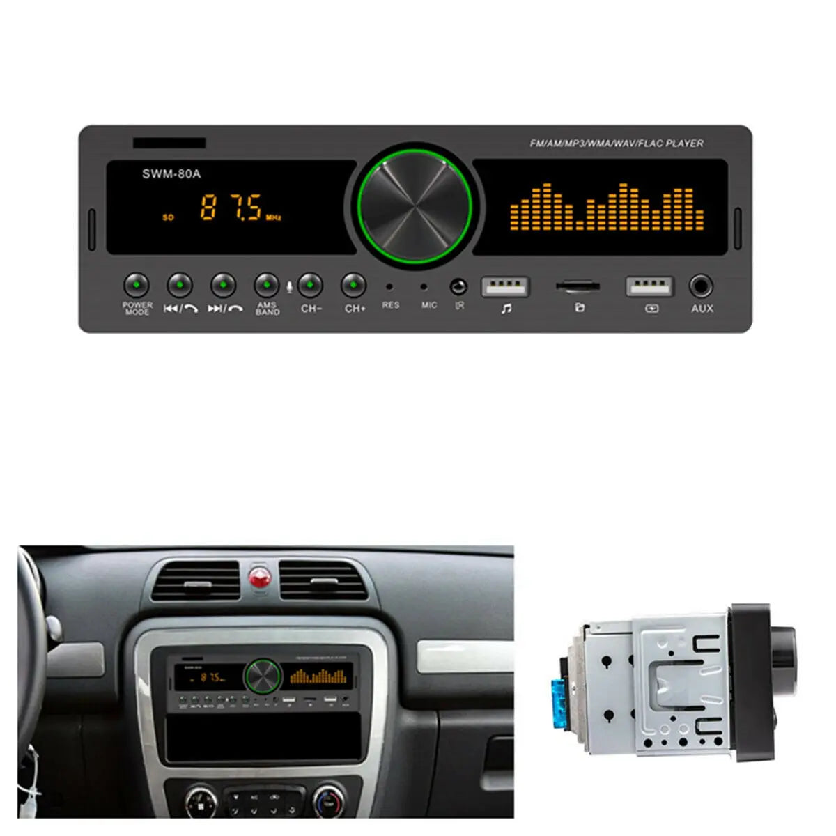 Car Radio Audio Stereo 1 Din Handsfree MP3 player AUX Input USB Bluetooth/FM/AM Audio Player Radio Station Multimedia Car Audio