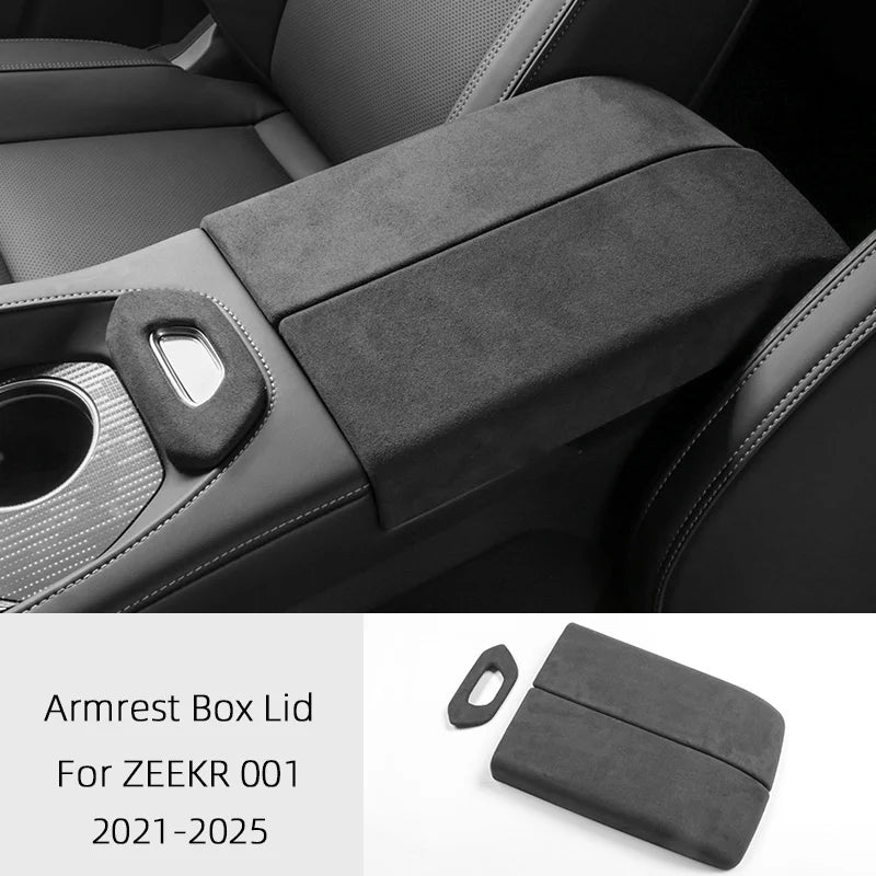 For ZEEKR 001 2021 2022 2023, A lcantara Car Interior Overlay Accessories Car Gear Shift Panel Armrest Lid Rear Air Outlet Frame
