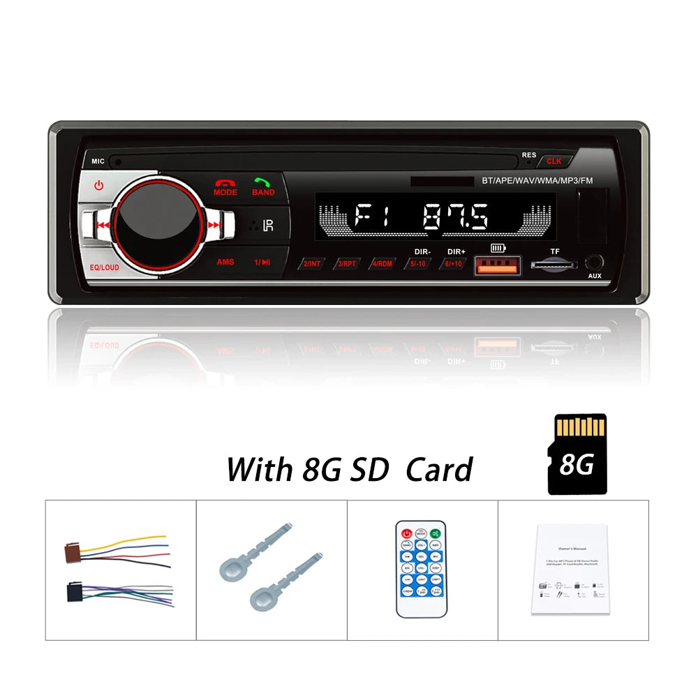 REAKOSOUND Autoradio 1 Din Bluetooth Radio Car  AUX-IN MP3 Player FM USB Auto Stereo Audio Stereo Digital Audio FM Music Stereo