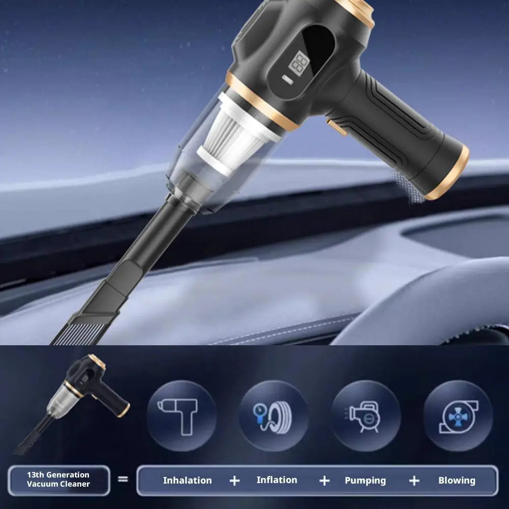 USB Charging Car Vacuum Cleaner High Power Strong Suction High Capacity Long-lasting Battery Machine Household Vacuum Cleaner
