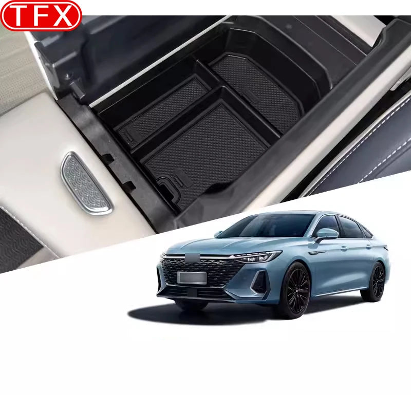 For Chery Arrizo 8 2022-2024 Car Styling Center Lower Armrest Storage Box Center Organizer Layered Interiors Auto Accessories