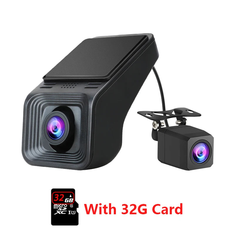 Full HD 170° Wide Angle Dash Cam for Android Multimedia Double Recording Front And Rear Camera ADAS Car DVR USB TF Card 32G 64G