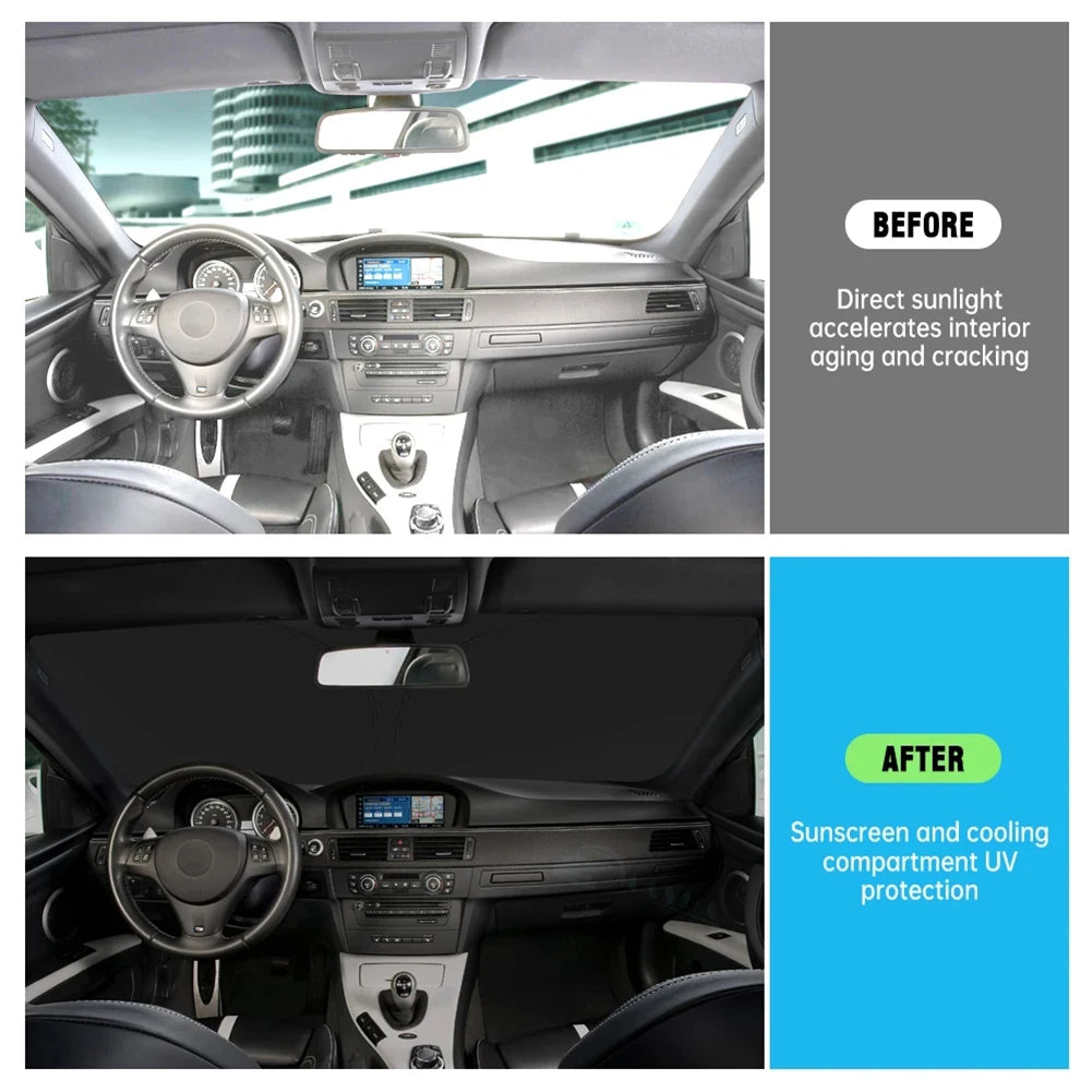 Parasol para parabrisas de coche, accesorio protector interior, visera reflectora UV para ventana delantera para VW Volkswagen Sagitar Phaeton