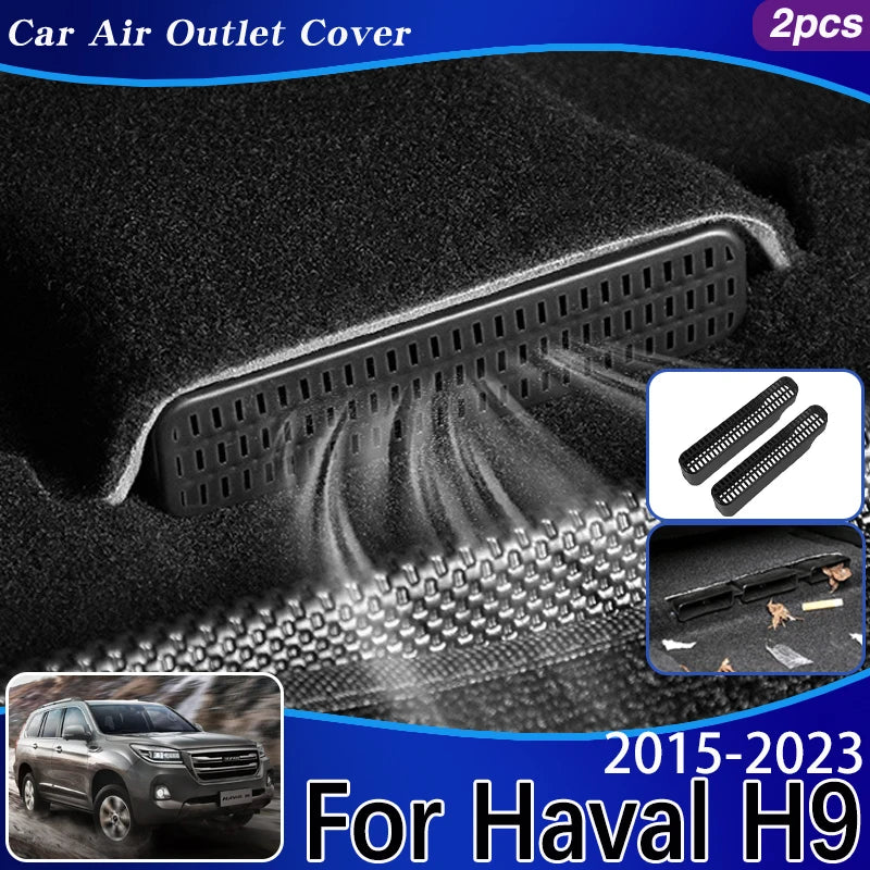 Para Haval H9 Accesorios 2015-2023 2016 2017 2018 2019 Cubiertas de ventilación de coche Protector debajo de los asientos Salida de conducto Accesorios de coche ABS