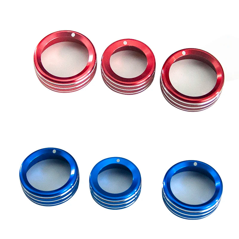 Car Dashboard A/C Control Knobs Decoration Ring Metal Trim Cover For Alfa Romeo MITO 2012-2018 Interior Accessories