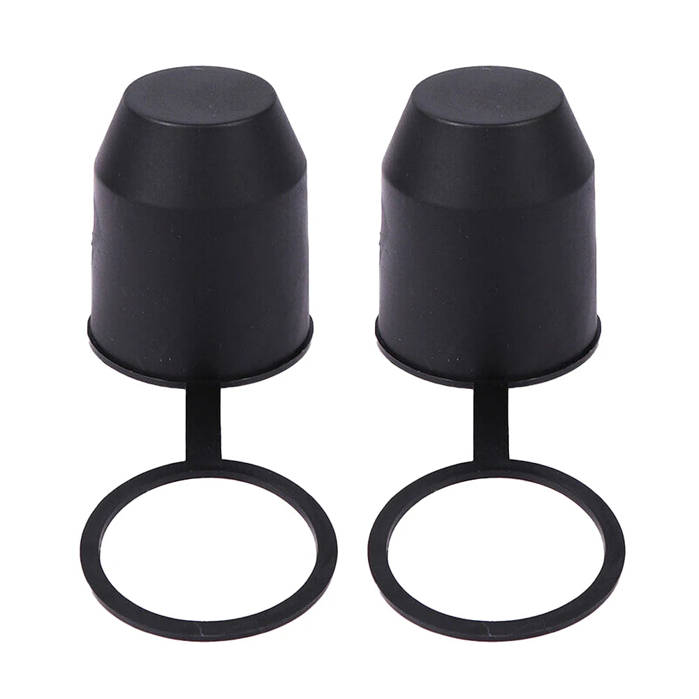 Universal 2Pcs Trailer Hitch Ball Tow Bar Cover Protection Cap For Caravan Truck Plastic Cover For 50mm Ball Heads Exterior Part