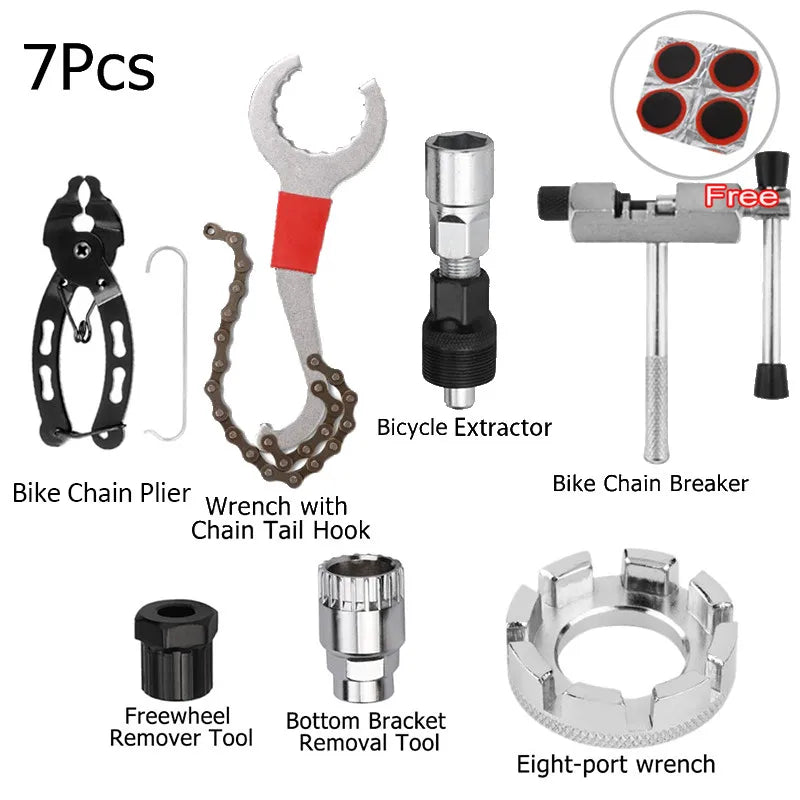 Bicycle Repair Tool Kits Chain Breaker Flywheel Remover Cutter Crank Puller Bike Wrench MTB Road Bikes Maintenance Tools Bracket